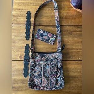 Vera Bradley Kensington Crossbody Purse Shoulder Bag Paisley Matching Wallet